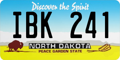 ND license plate IBK241