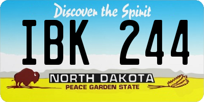 ND license plate IBK244