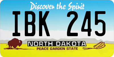 ND license plate IBK245
