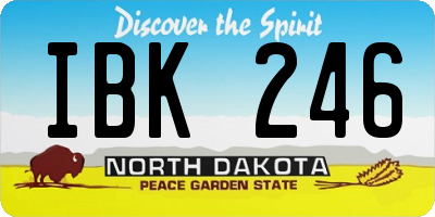 ND license plate IBK246