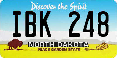 ND license plate IBK248