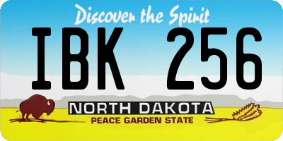 ND license plate IBK256