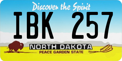 ND license plate IBK257