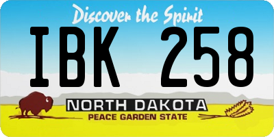 ND license plate IBK258