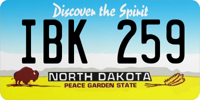 ND license plate IBK259