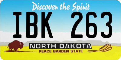 ND license plate IBK263
