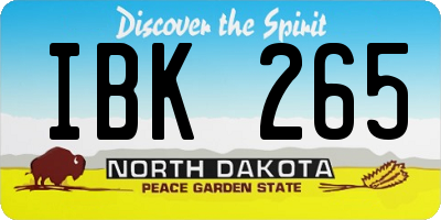 ND license plate IBK265