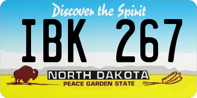 ND license plate IBK267
