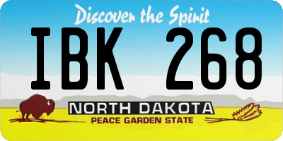 ND license plate IBK268