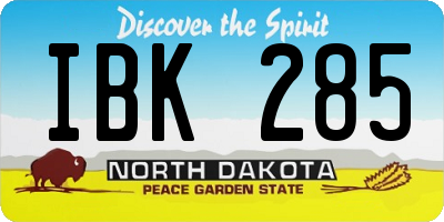 ND license plate IBK285