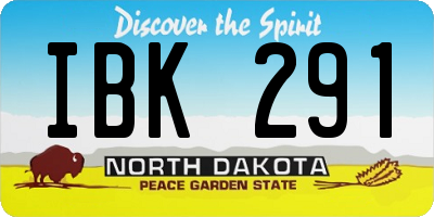 ND license plate IBK291