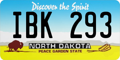 ND license plate IBK293