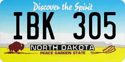 ND license plate IBK305