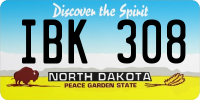 ND license plate IBK308