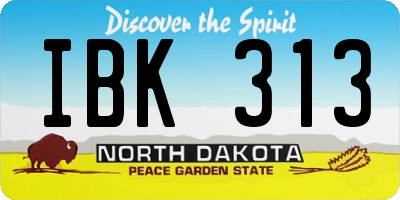 ND license plate IBK313