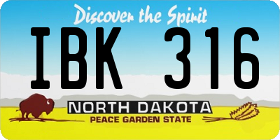 ND license plate IBK316