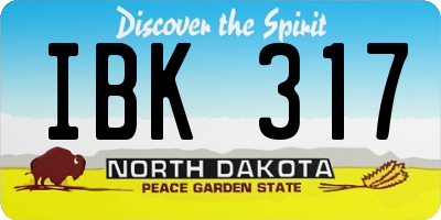 ND license plate IBK317
