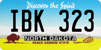 ND license plate IBK323