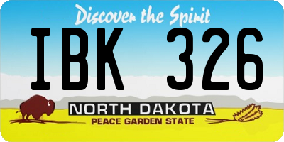 ND license plate IBK326