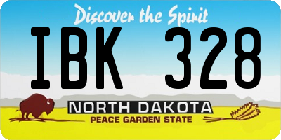 ND license plate IBK328