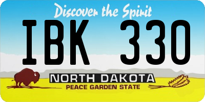 ND license plate IBK330