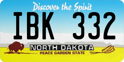 ND license plate IBK332