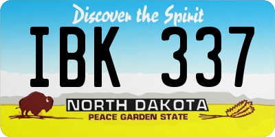 ND license plate IBK337