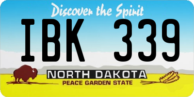 ND license plate IBK339