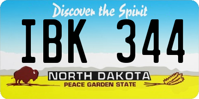 ND license plate IBK344