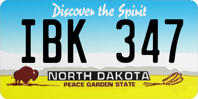 ND license plate IBK347