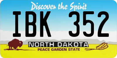 ND license plate IBK352