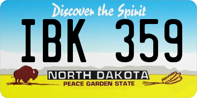 ND license plate IBK359