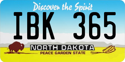 ND license plate IBK365