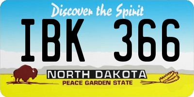 ND license plate IBK366