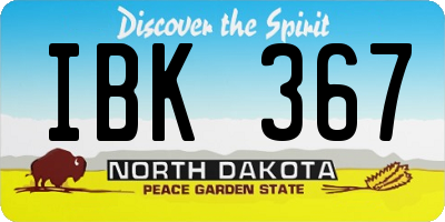 ND license plate IBK367
