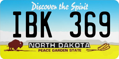 ND license plate IBK369