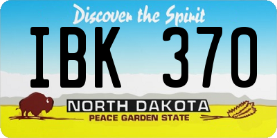 ND license plate IBK370