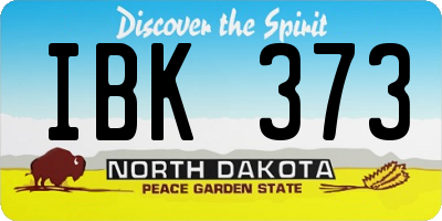 ND license plate IBK373