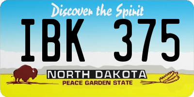 ND license plate IBK375