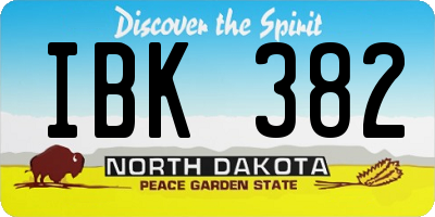 ND license plate IBK382