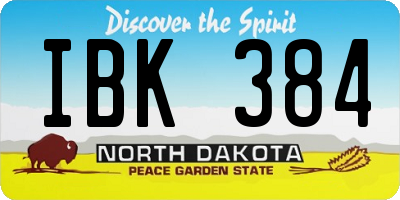 ND license plate IBK384