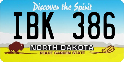 ND license plate IBK386