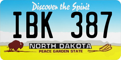 ND license plate IBK387