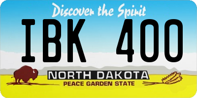 ND license plate IBK400