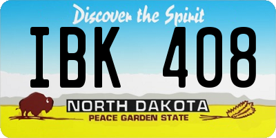 ND license plate IBK408