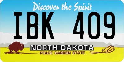 ND license plate IBK409