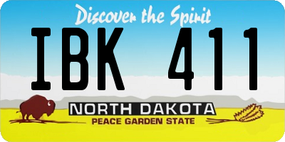 ND license plate IBK411
