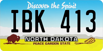 ND license plate IBK413