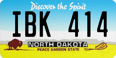 ND license plate IBK414