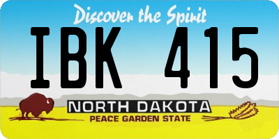 ND license plate IBK415
